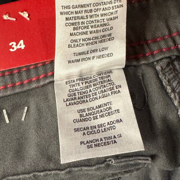 Union Bay SZ 34 Wyatt Cargo Shorts Stretch Relaxed Fit Pocket Zip-Fly Flint Gray - Picture 9 of 9